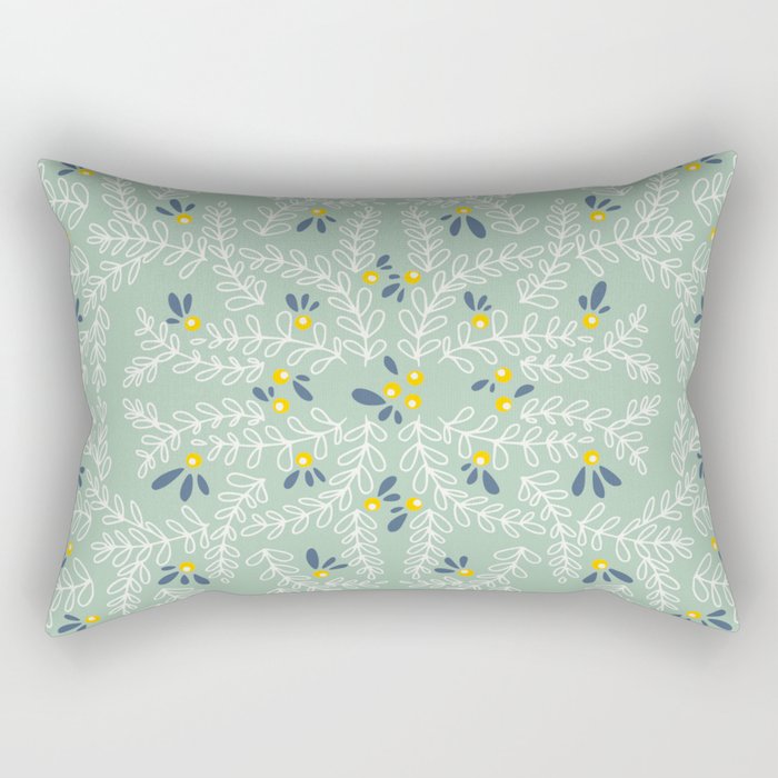 Wonderful holiday joy twigs mint Rectangular Pillow Gallery Image 2