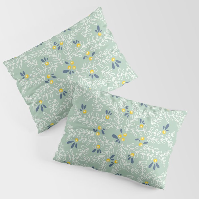 Wonderful holiday joy twigs mint Pillow Sham Gallery Image 3