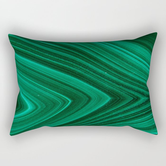 Malachite Green Marble Texture Rectangular Pillow Gallery Image 1