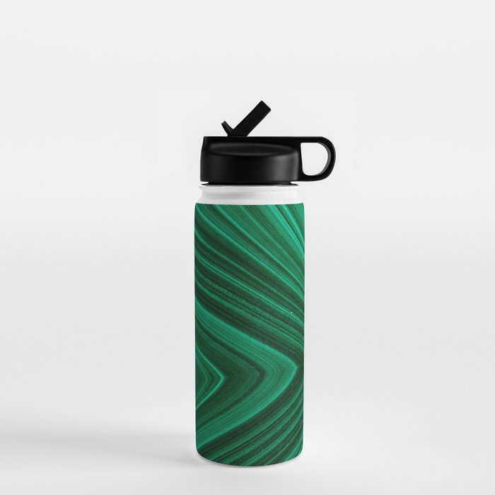 Malachite Green Marble Texture Water Bottle Gallery Image 1