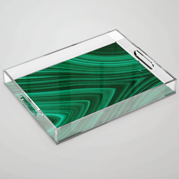 Malachite Green Marble Texture Acrylic Tray Gallery Image 1