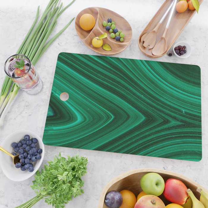 Malachite Green Marble Texture Cutting Board Gallery Image 2
