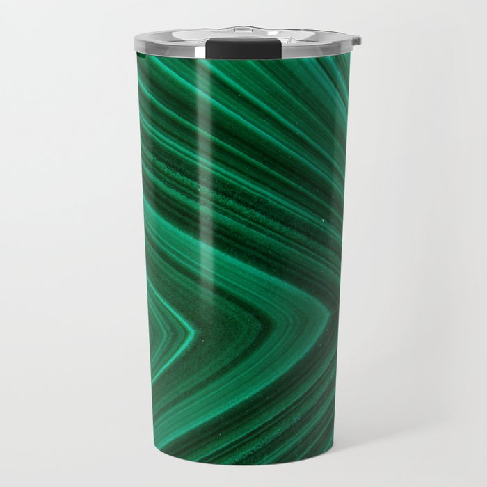 Malachite Green Marble Texture Travel Mug Gallery Image 1