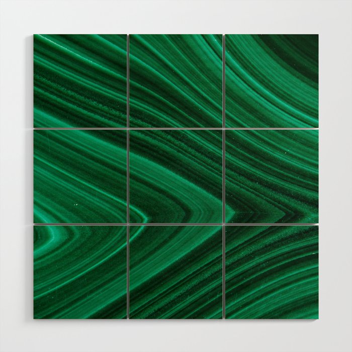 Malachite Green Marble Texture Wood Wall Art Gallery Image 1