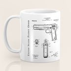 Colt Pistol Patent - Browning 1911 Colt Art - Antique Coffee Mug Gallery Image 3