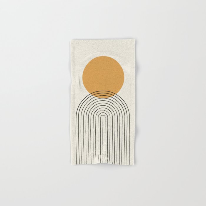 Gold Sun rainbow mid-century full Bath Towel Gallery Image 1