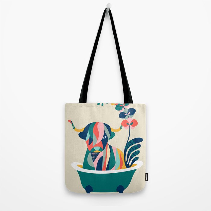 Highland cow in bathtub Tote Bag Gallery Image 2