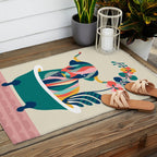 Highland cow in bathtub Outdoor Rug Gallery Image 2