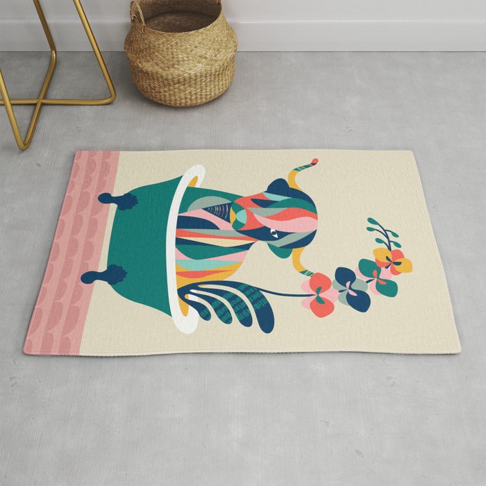 Highland cow in bathtub Rug Gallery Image 1