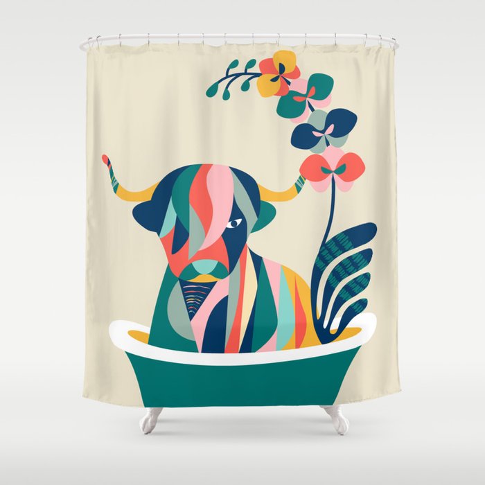 Highland cow in bathtub Shower Curtain Gallery Image 1