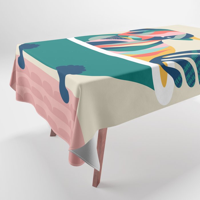 Highland cow in bathtub Tablecloth Gallery Image 1