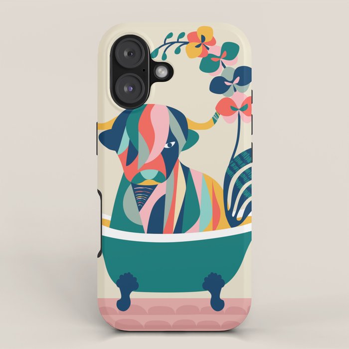 Highland cow in bathtub iPhone Case Gallery Image 1