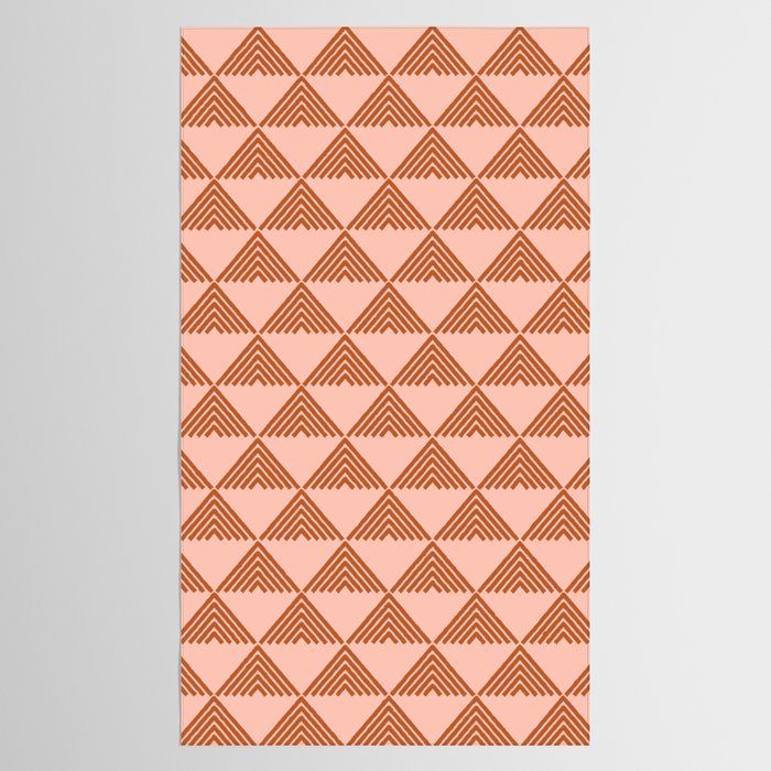 Triangular Lines in Terracotta and Blush Tablecloth Gallery Image 2