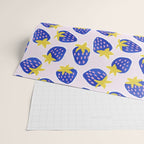 Vibrant Blue Strawberry Pattern Wrapping Paper Gallery Image 2