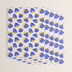 Vibrant Blue Strawberry Pattern Wrapping Paper Gallery Image 3