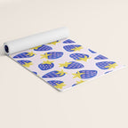 Vibrant Blue Strawberry Pattern Yoga Mat Gallery Image 2