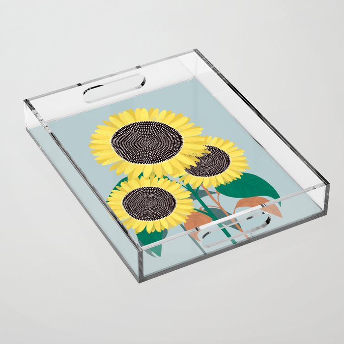 Sunflower and summer Acrylic Tray Gallery Image 1