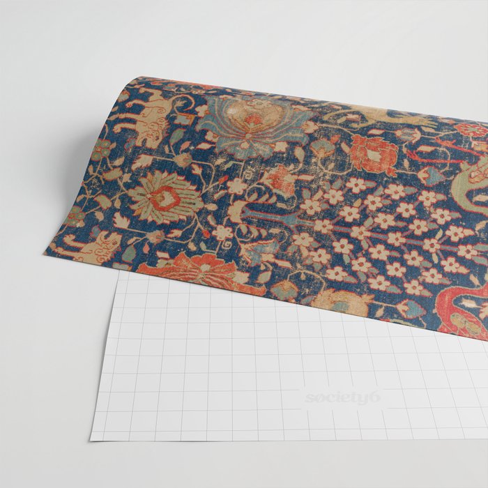 17th Century Persian Rug Print with Animals Wrapping Paper Gallery Image 2