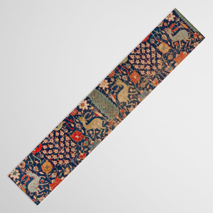 17th Century Persian Rug Print with Animals Table Runner Gallery Image 3