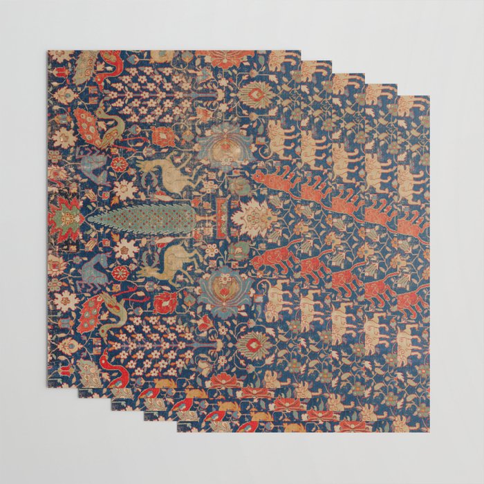 17th Century Persian Rug Print with Animals Wrapping Paper Gallery Image 3