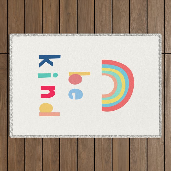 Be Kind Rainbow Outdoor Rug Gallery Image 1