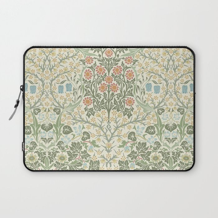William Morris Blackthorn Cream Pastel Floral Laptop Sleeve Gallery Image 1