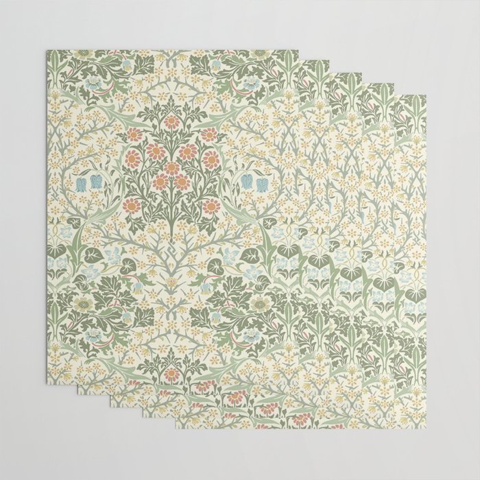 William Morris Blackthorn Cream Pastel Floral Wrapping Paper Gallery Image 3