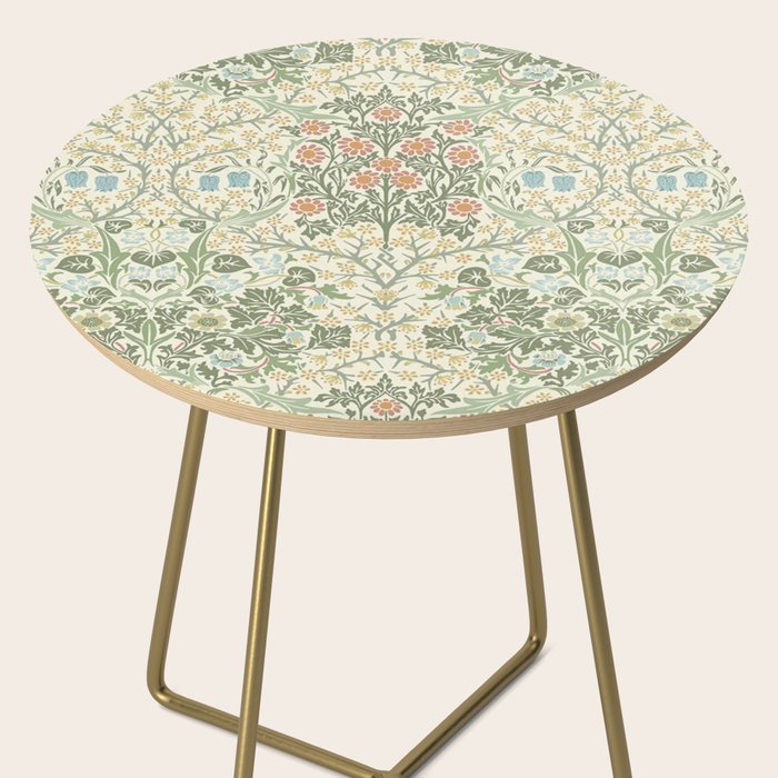 William Morris Blackthorn Cream Pastel Floral Side Table Gallery Image 2