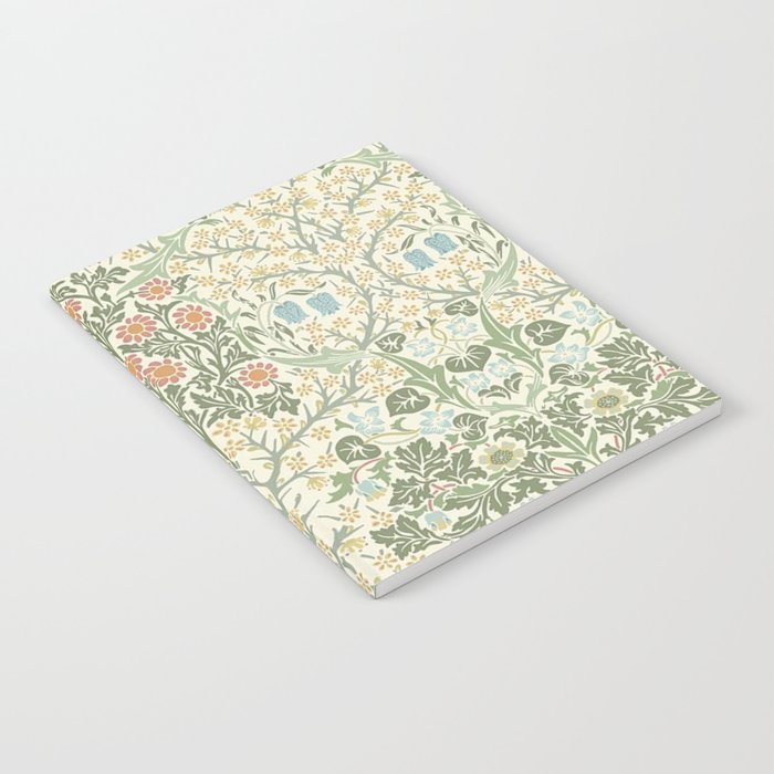 William Morris Blackthorn Cream Pastel Floral Notebook Gallery Image 2