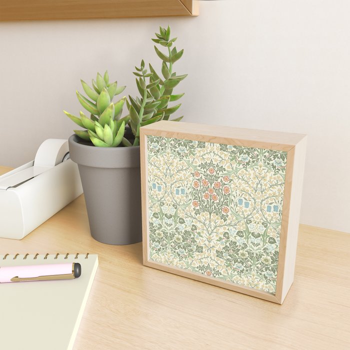 William Morris Blackthorn Cream Pastel Floral Mini Art Print Gallery Image 2
