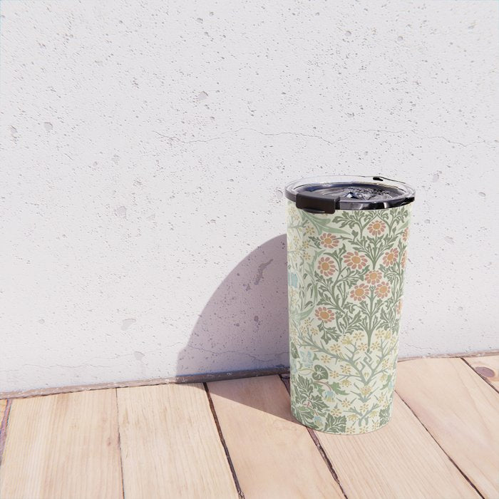 William Morris Blackthorn Cream Pastel Floral Travel Mug Gallery Image 4
