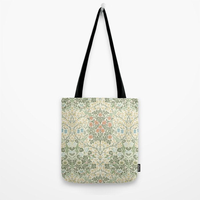 William Morris Blackthorn Cream Pastel Floral Tote Bag Gallery Image 2