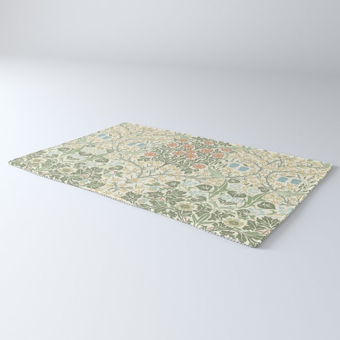 William Morris Blackthorn Cream Pastel Floral Rug Gallery Image 3
