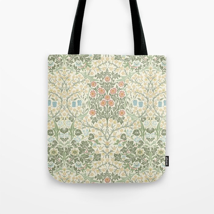 William Morris Blackthorn Cream Pastel Floral Tote Bag Gallery Image 1