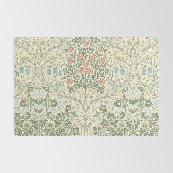 William Morris Blackthorn Cream Pastel Floral Rug Gallery Image 2
