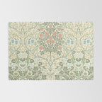 William Morris Blackthorn Cream Pastel Floral Rug Gallery Image 2