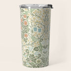 William Morris Blackthorn Cream Pastel Floral Travel Mug Gallery Image 2