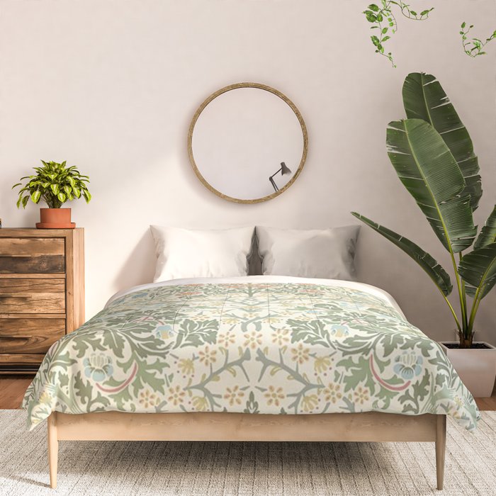 William Morris Blackthorn Cream Pastel Floral Comforter Gallery Image 3