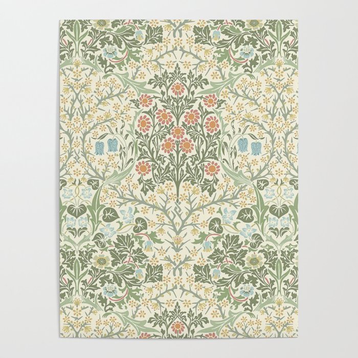William Morris Blackthorn Cream Pastel Floral Poster Gallery Image 4