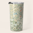 William Morris Blackthorn Cream Pastel Floral Travel Mug Gallery Image 3