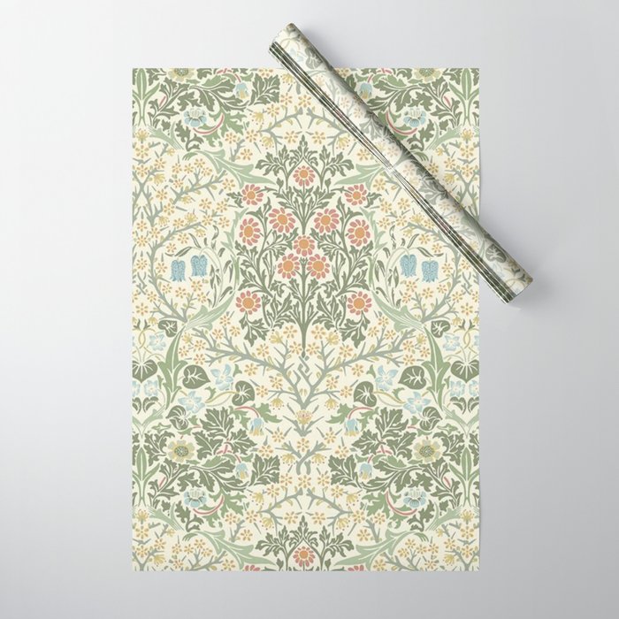 William Morris Blackthorn Cream Pastel Floral Wrapping Paper Gallery Image 1