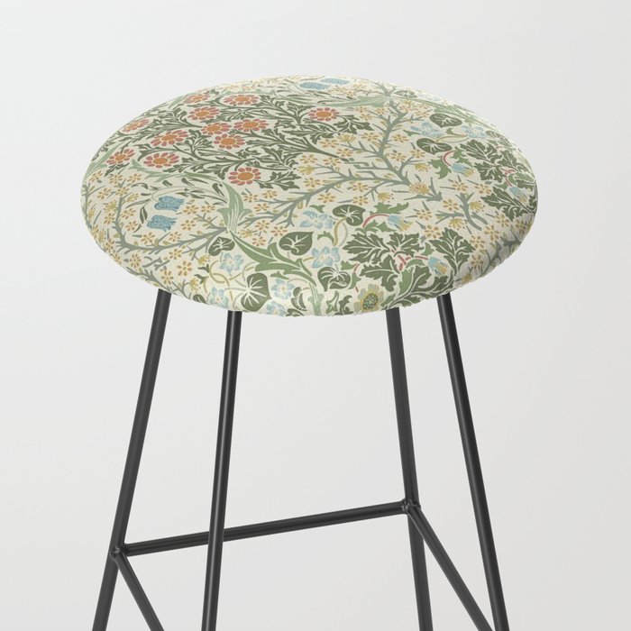William Morris Blackthorn Cream Pastel Floral Stool Gallery Image 2