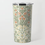 William Morris Blackthorn Cream Pastel Floral Travel Mug Gallery Image 1
