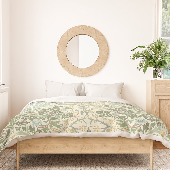 William Morris Blackthorn Cream Pastel Floral Duvet Cover Gallery Image 3