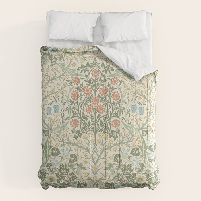 William Morris Blackthorn Cream Pastel Floral Comforter Gallery Image 6