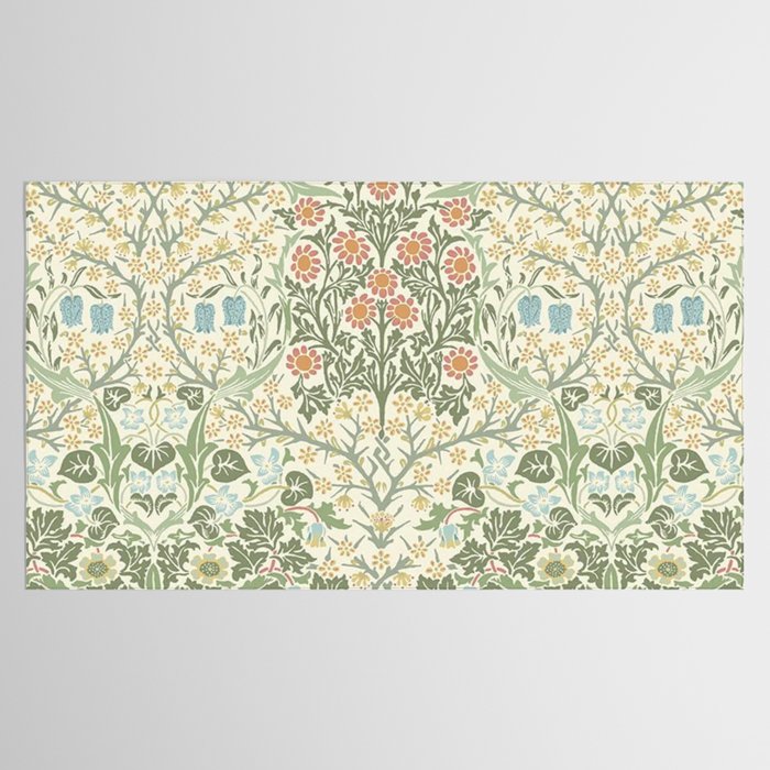 William Morris Blackthorn Cream Pastel Floral Tablecloth Gallery Image 2