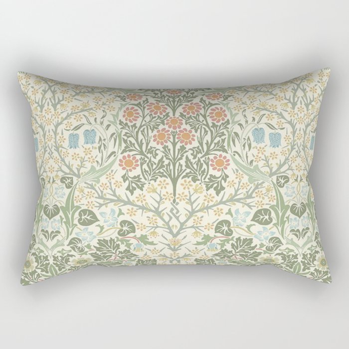 William Morris Blackthorn Cream Pastel Floral Rectangular Pillow Gallery Image 1