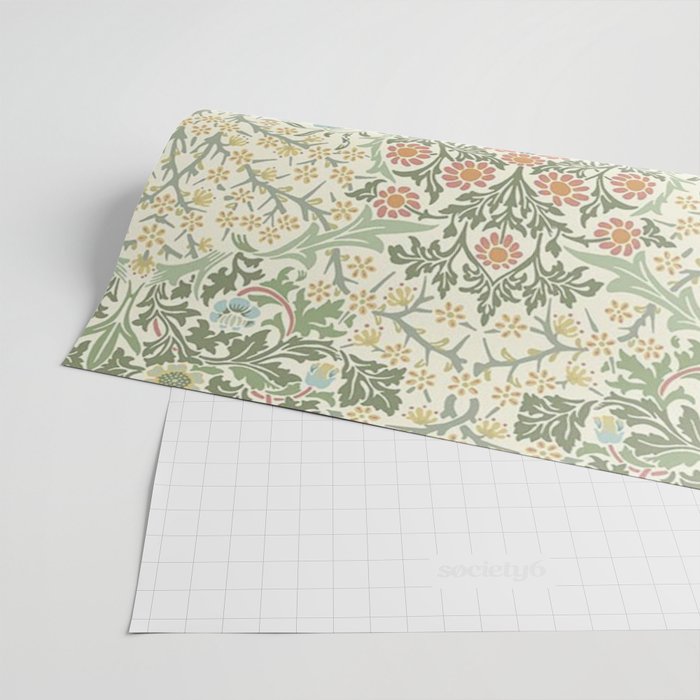 William Morris Blackthorn Cream Pastel Floral Wrapping Paper Gallery Image 2