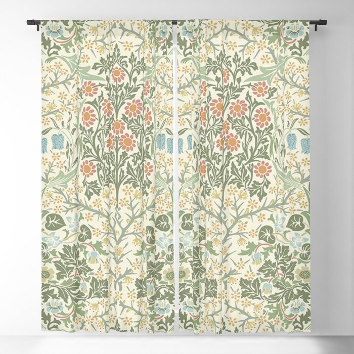 William Morris Blackthorn Cream Pastel Floral Window Curtain Gallery Image 1