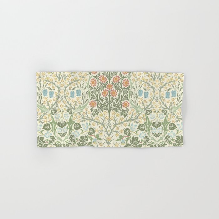 William Morris Blackthorn Cream Pastel Floral Bath Towel Gallery Image 1